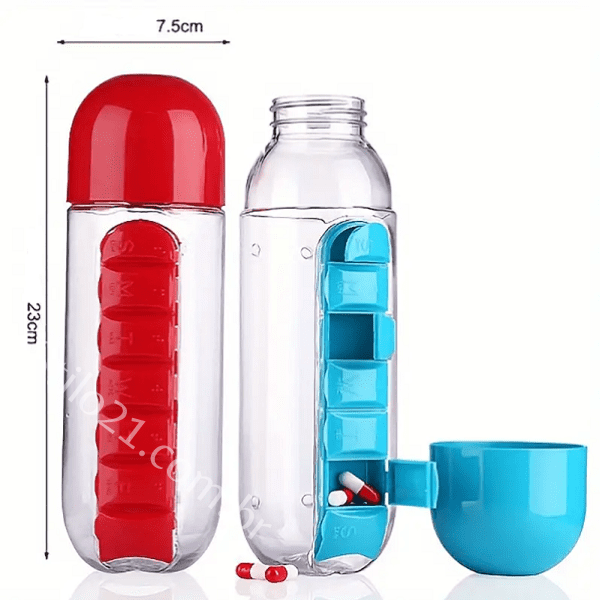 Garrafa Squeeze Porta Comprimidos e Organizador Remédio 600ml - [Frete Grátis]